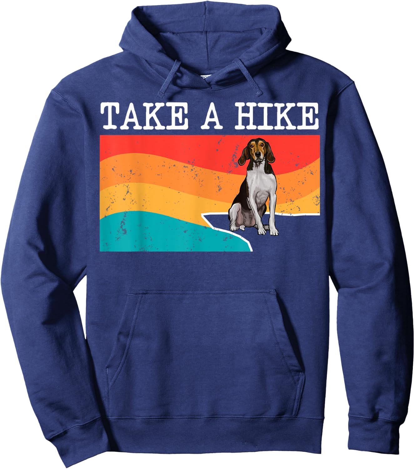 Funny Take A Hike Treeing Walker Coonhound Graphic Hiking Hoodie - Hoodie | Navy