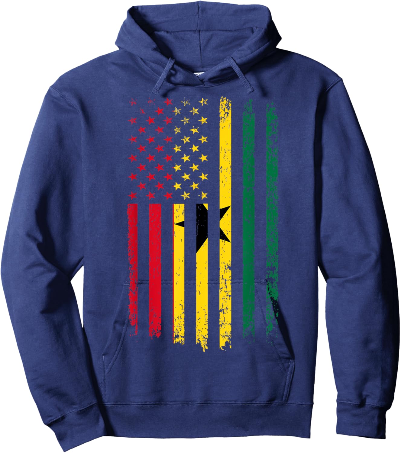 Ghanaian American Flag Ghanaian Roots Republic of Ghana Girls Kids Men Hoodie - Hoodie | Navy