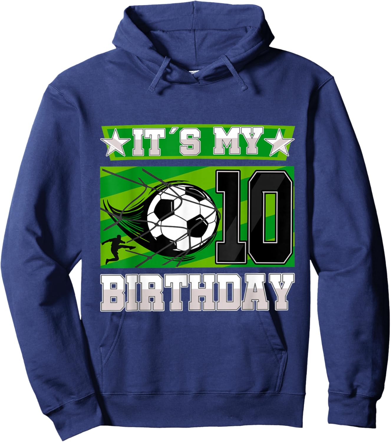 Soccer Birthday Party - 10th Birthday Boy 10 Years Old Hoodie - Hoodie | Navy