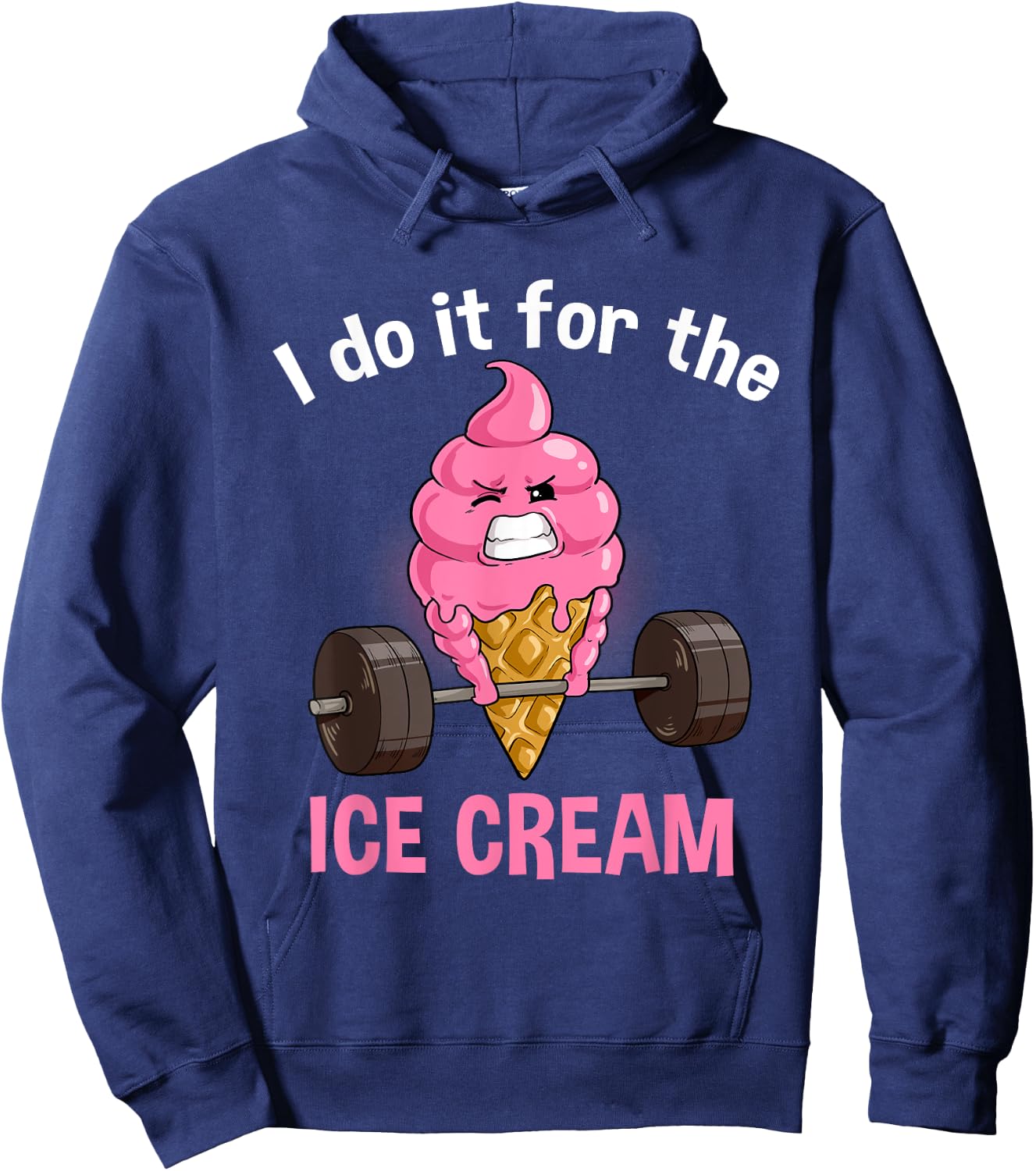 Funny Ice Cream Workout Fitness Muscle Gym Icecream Hoodie - Hoodie | Navy