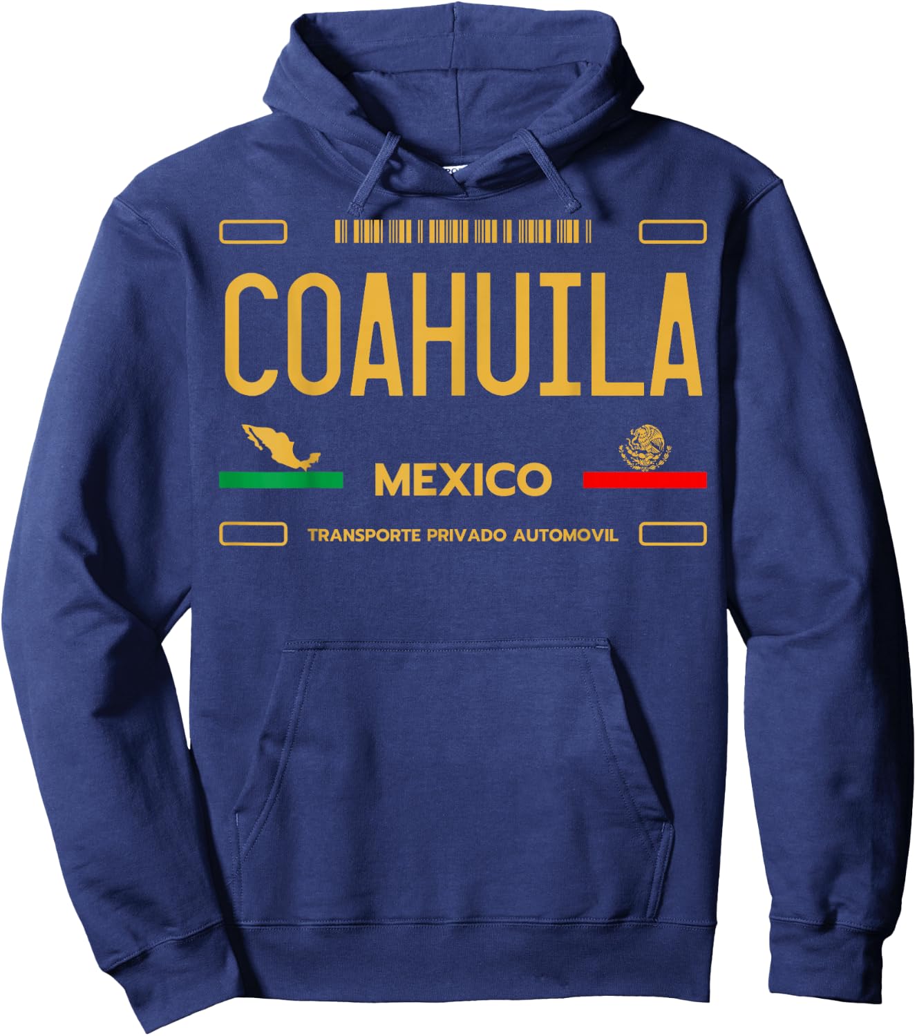 Coahuila License Plate, Coahuila Mexico, Coachuila Hoodie - Hoodie | Navy