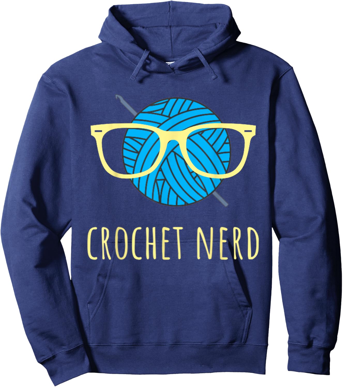 Crochet Nerd Funny Grandma Mom Crocheting Yarn Lover Gift Hoodie - Hoodie | Navy