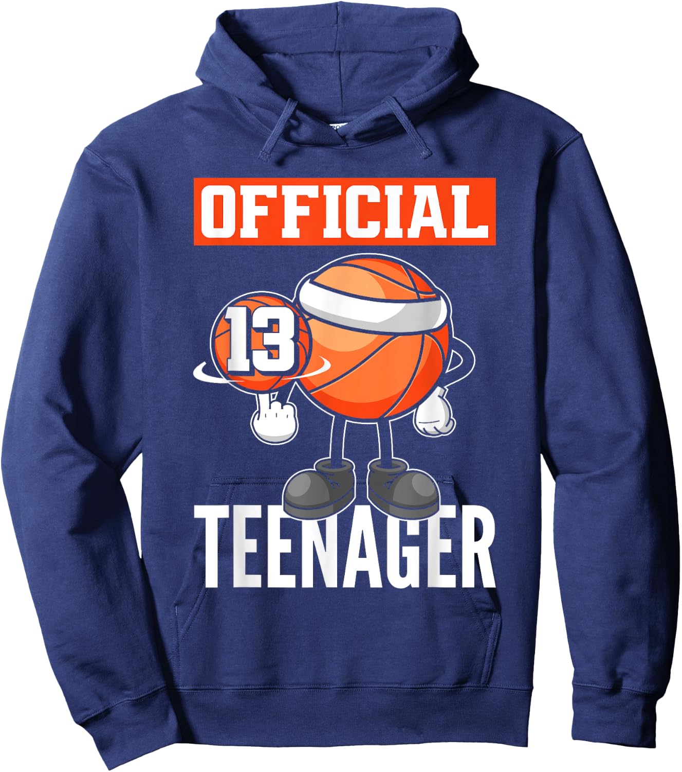 13th Birthday Basketball Player Official 13 Teenager Hoodie - Hoodie | Navy