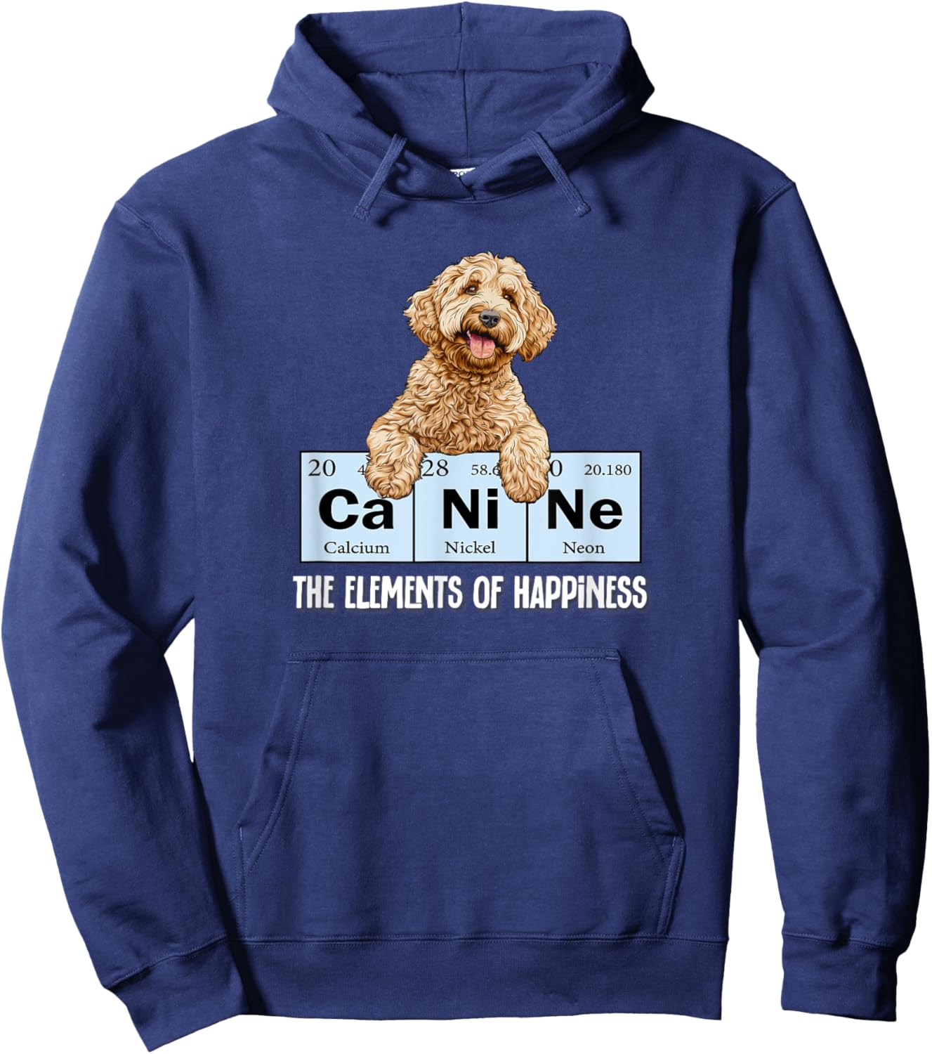 Funny Canine Elements of Happiness Goldendoodle Doodle Lover Hoodie - Hoodie | Navy