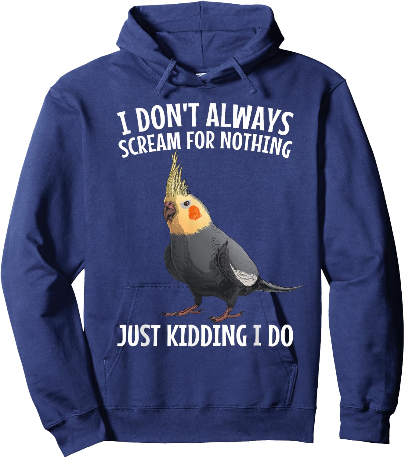 Cute Cockatiel Design Women Kids Quarrion Bird Lover Hoodie - Hoodie | Navy