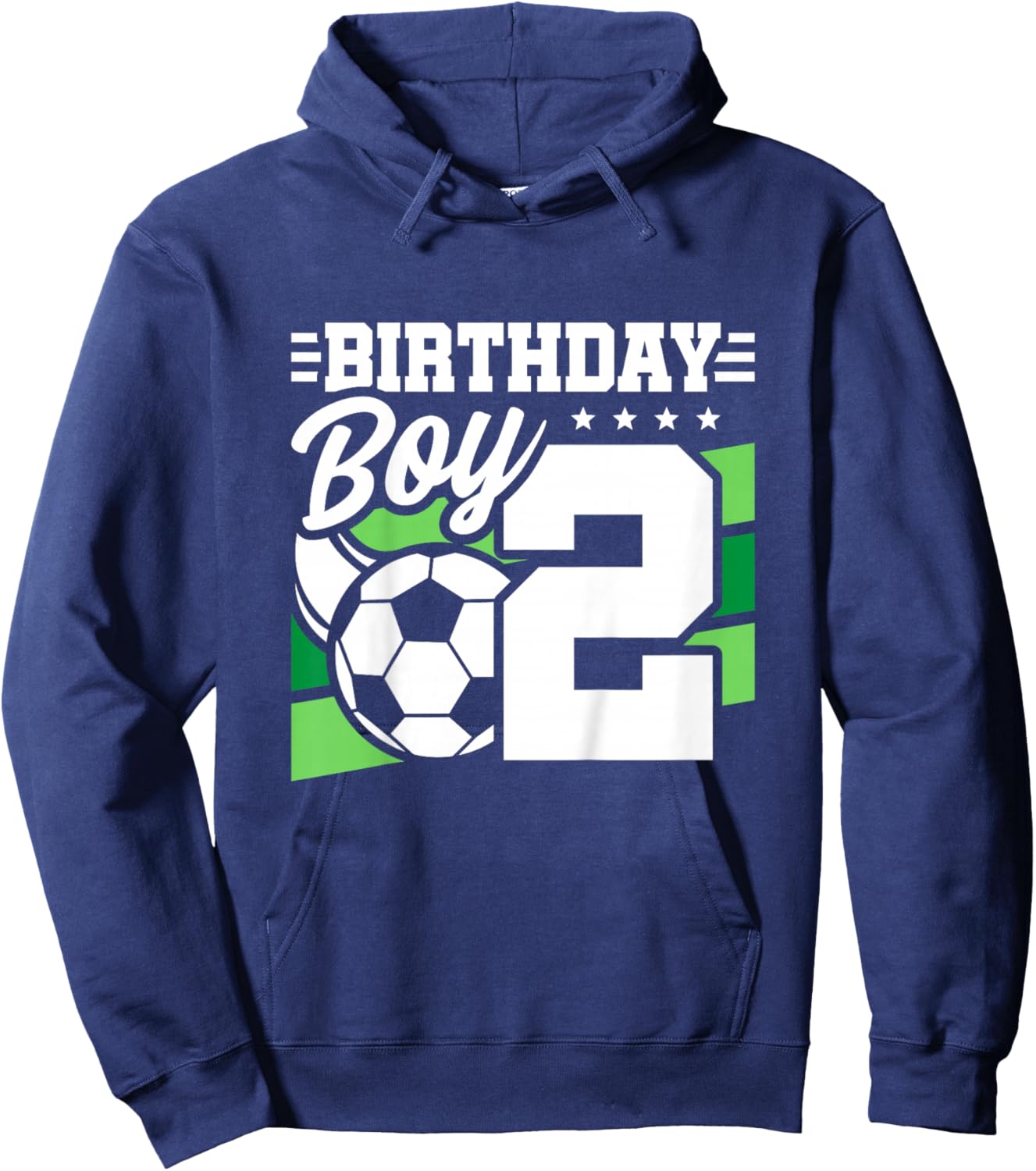 Kids Soccer Birthday Party - 2 Year Old Boy - 2nd Birthday Hoodie - Hoodie | Navy