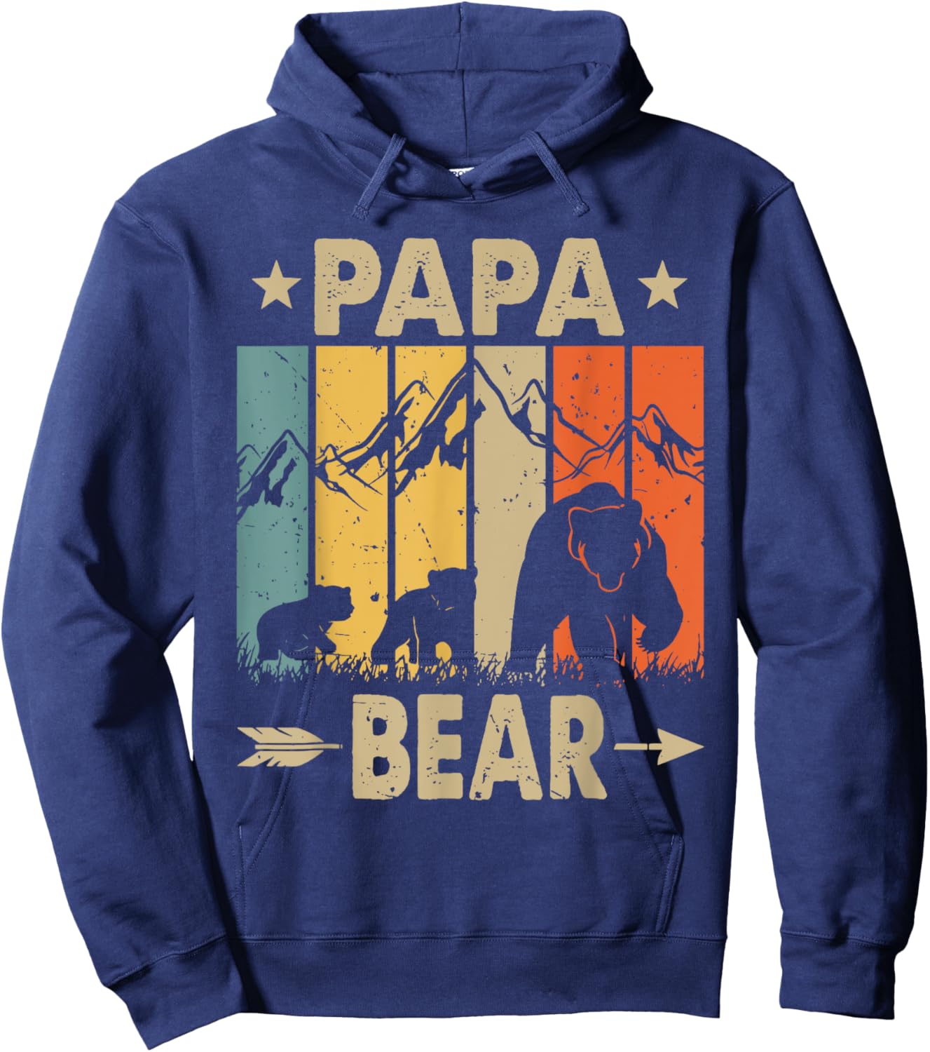 Papa Bear, Father of 2, Dad of two kids, Papa Bear and Cubs Hoodie - Hoodie | Navy