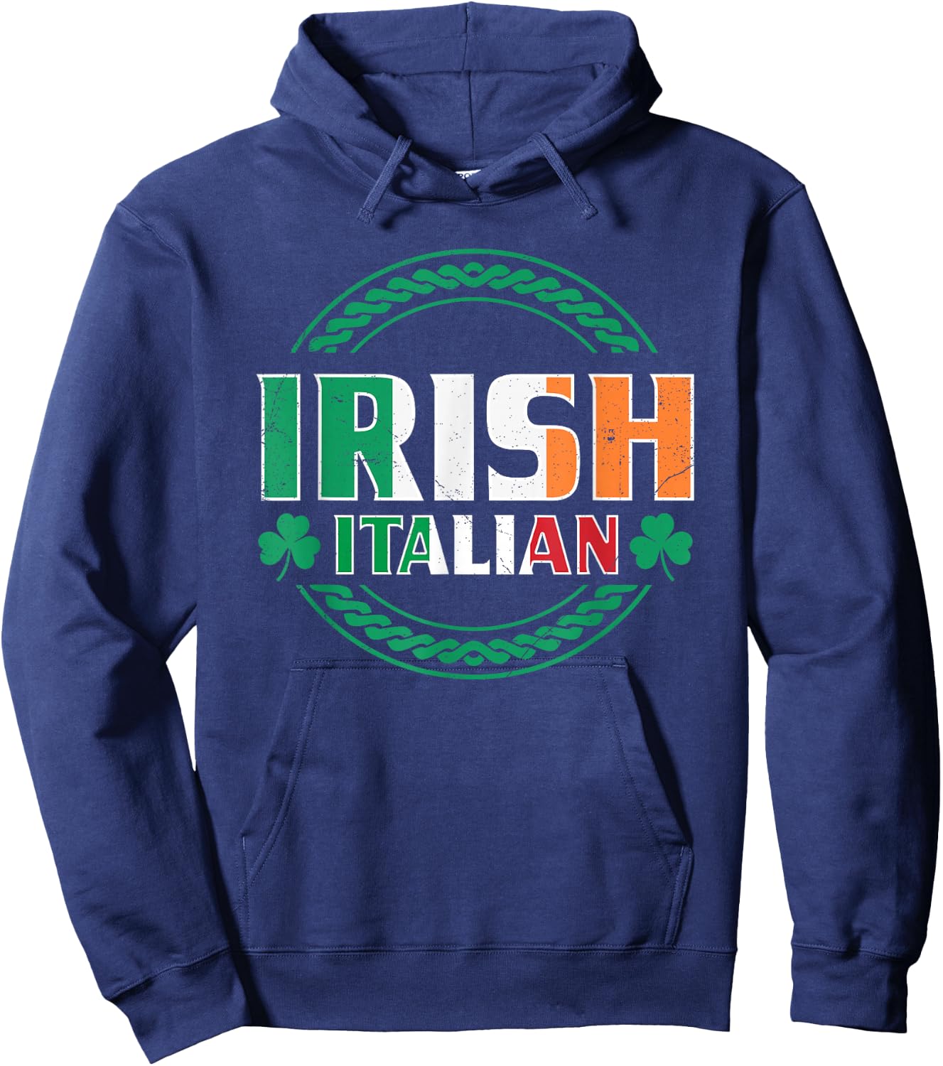 Irish Italian Flag Half Irish Half Italian St Patrick's Day Hoodie - Hoodie | Navy