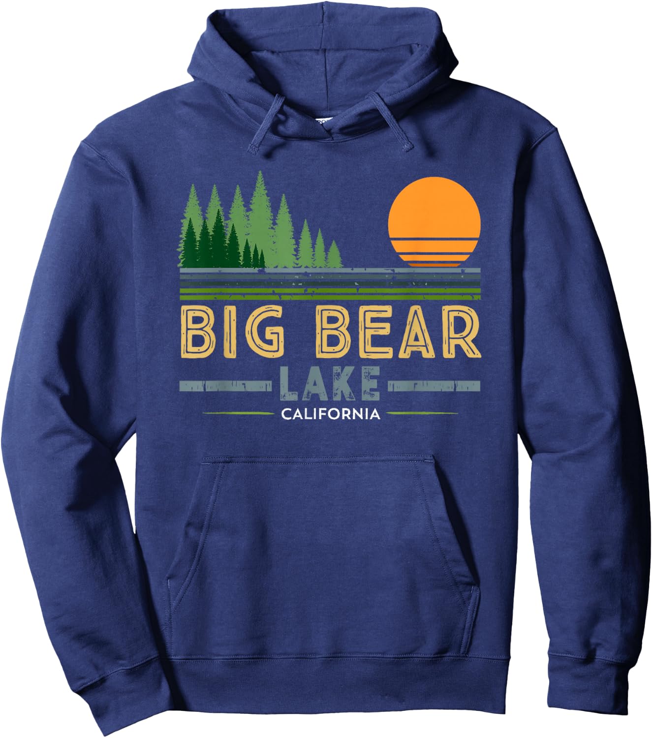 Vintage Big Bear Lake California Hoodie - Hoodie | Navy