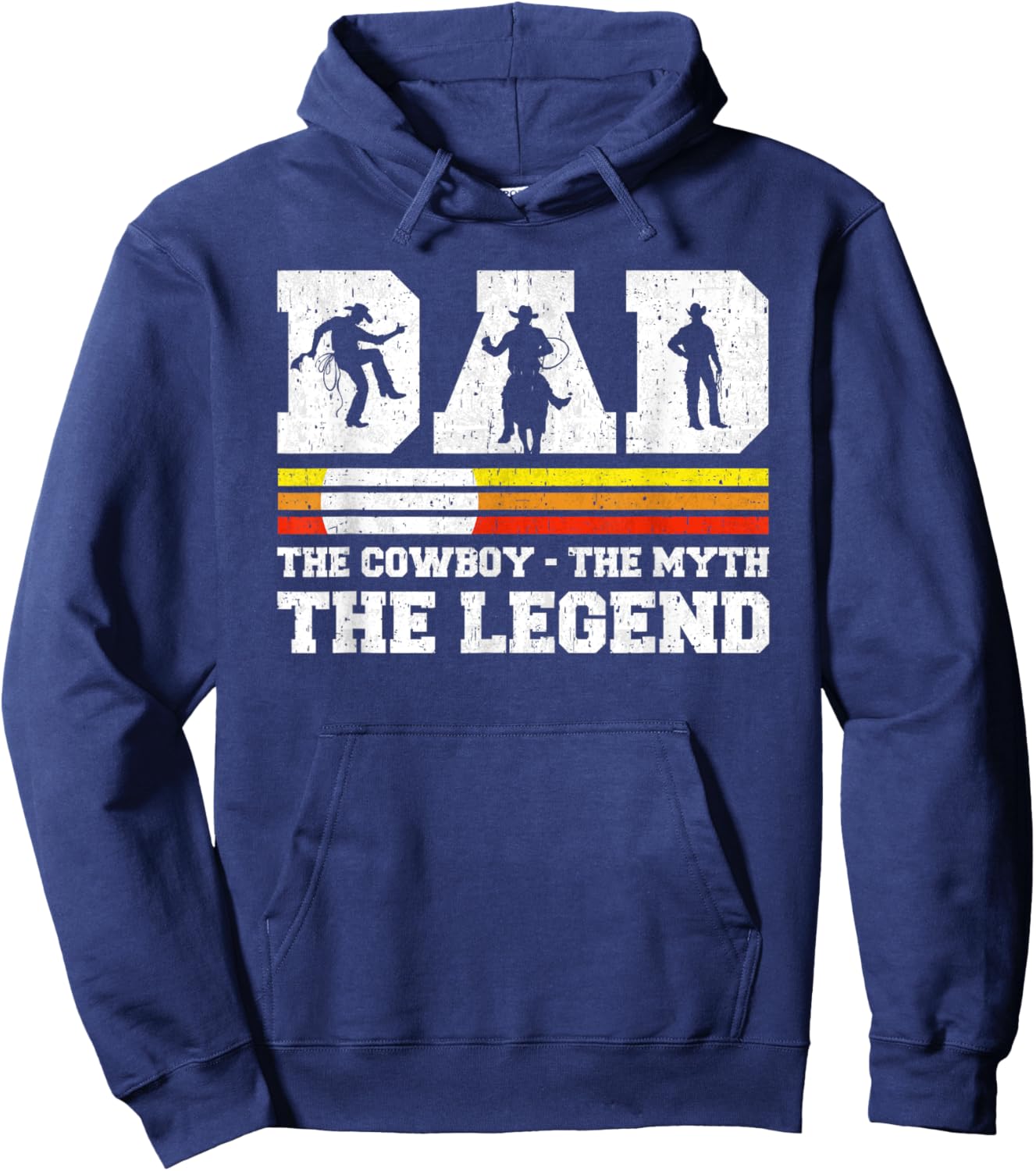 Dad The Cowboy The Myth The Legend Horse Dad Father's Day Hoodie - Hoodie | Navy