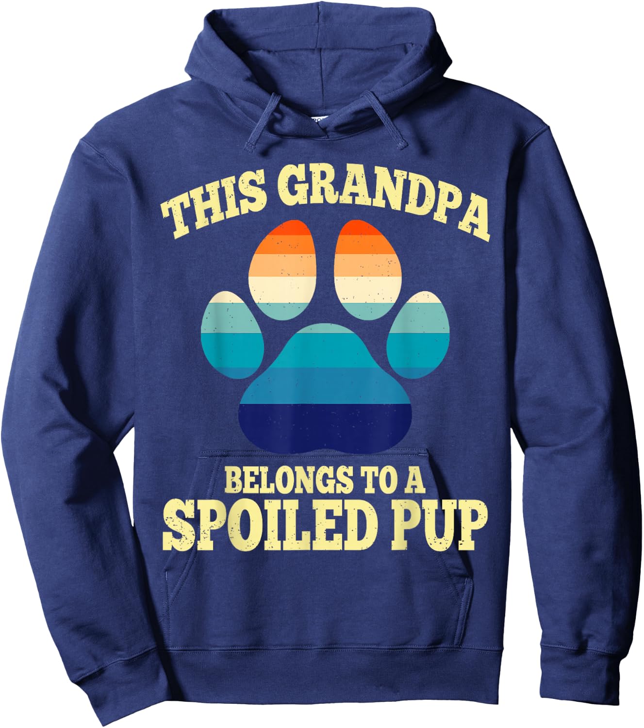 This Grandpa Belongs To A Spoiled Pup Fathers Day Dog Lover Hoodie - Hoodie | Navy
