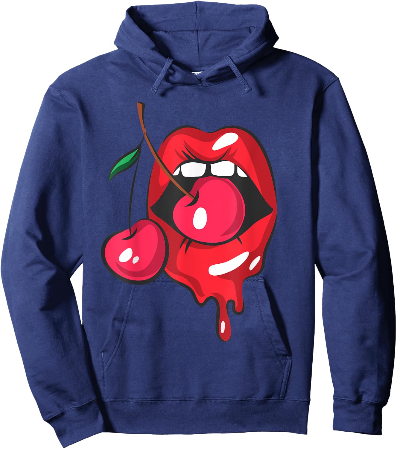 Red lips and cherries sexy trendy vintage retro Gift Hoodie - Hoodie | Navy