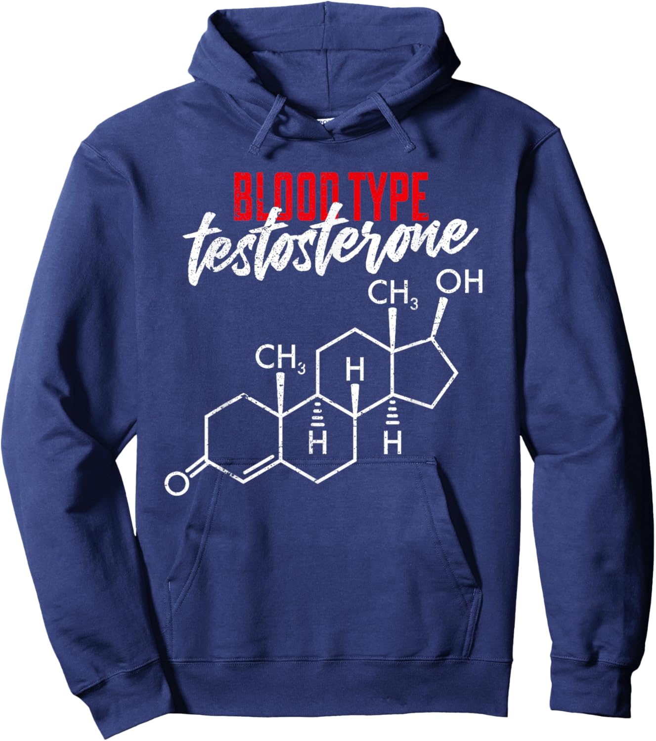 Funny Steroid Testosterone Anabolic Distressed Style Hoodie - Hoodie | Navy
