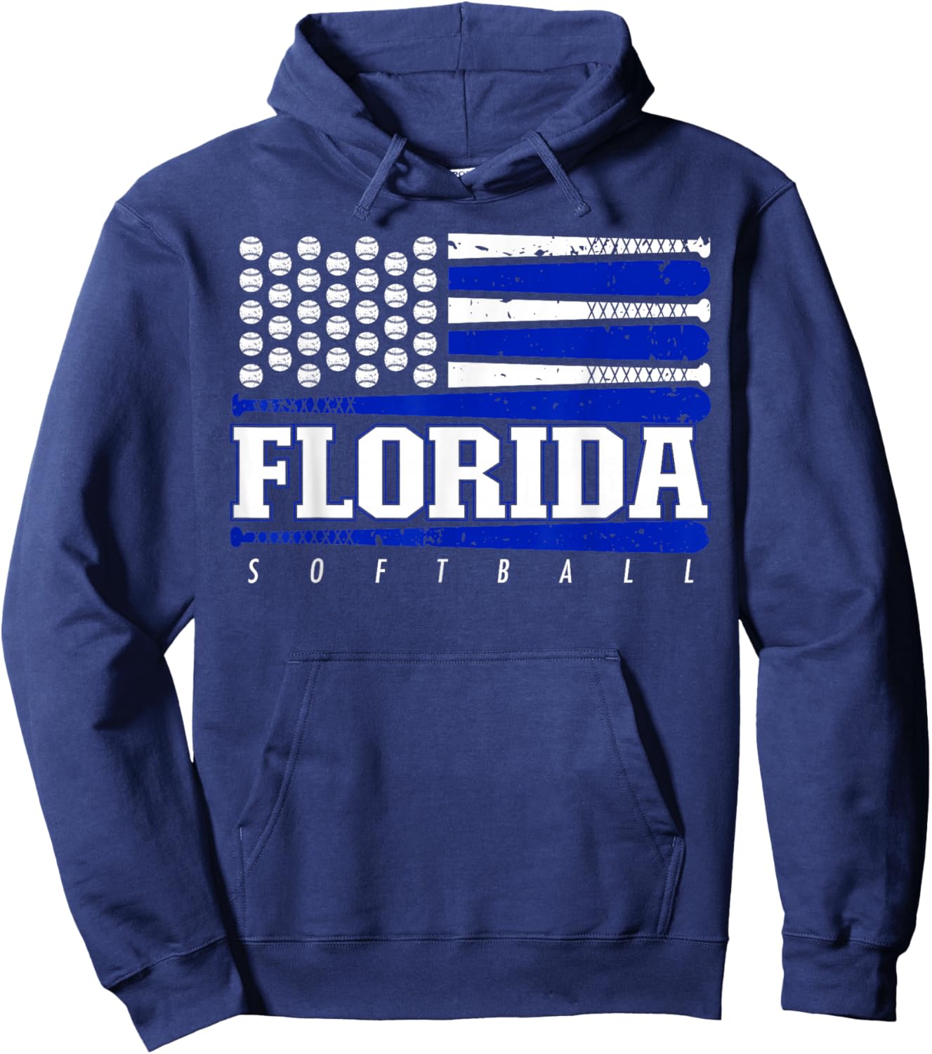 Florida Softball Vintage Kids Team Retro Softball Fan Hoodie - Hoodie | Navy