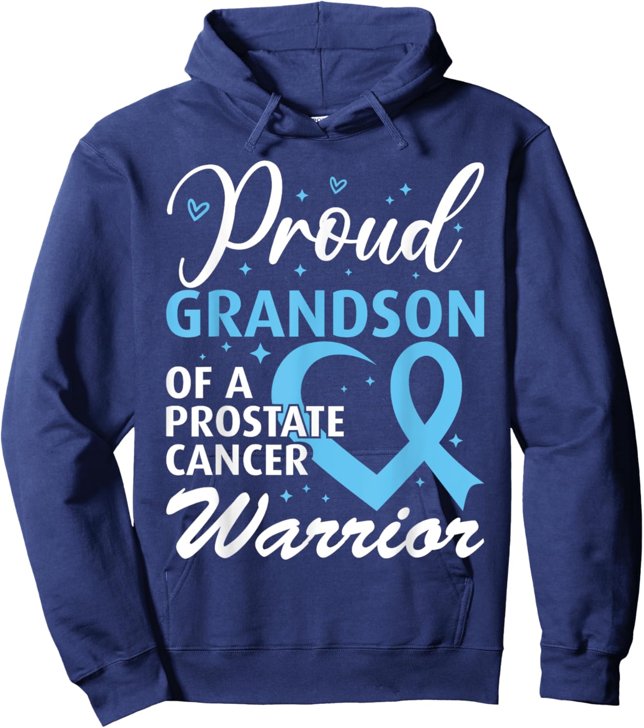 Proud Grandson of a Prostate Cancer Warrior Hoodie - Hoodie | Navy