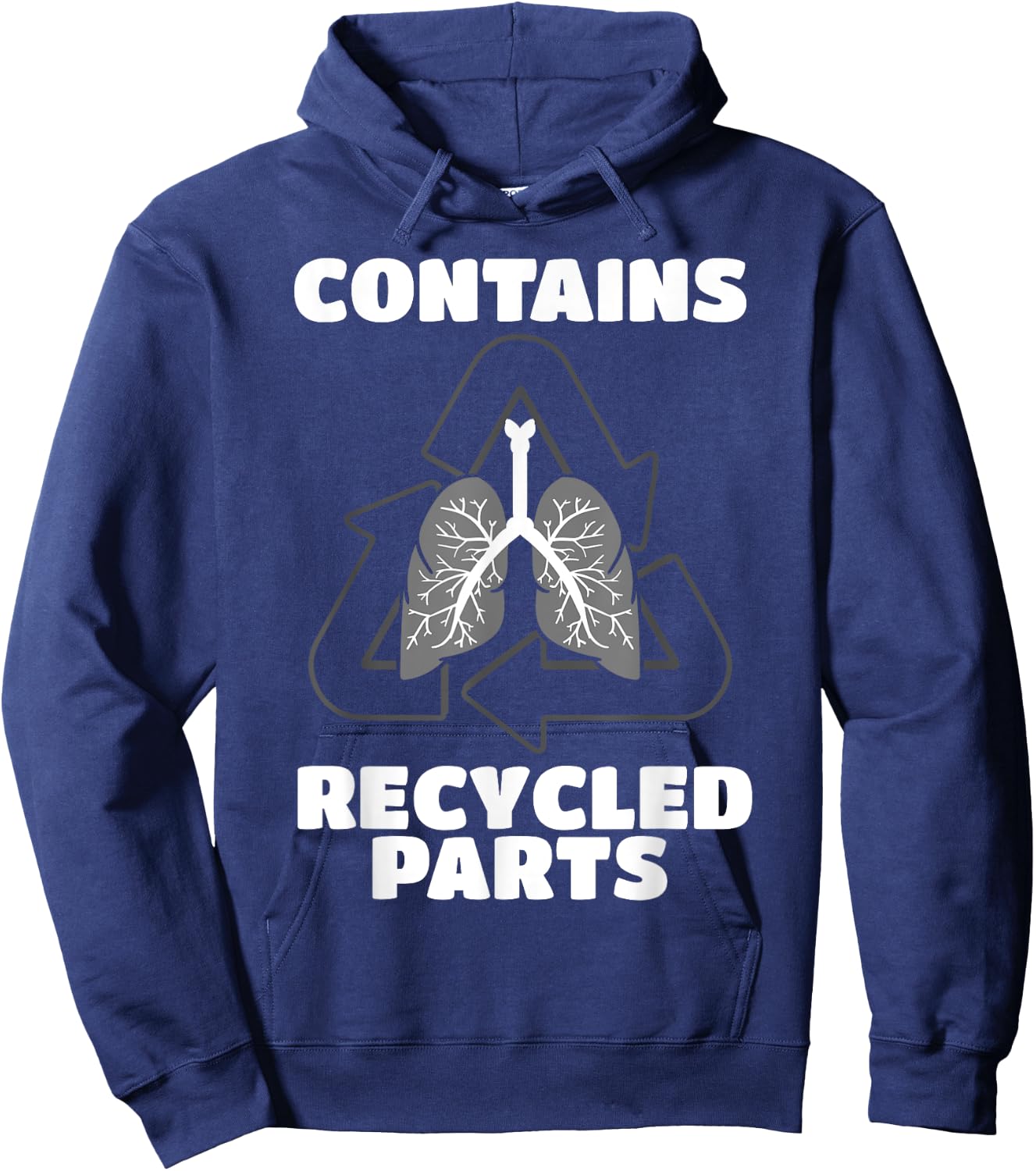 Recycled Lung Transplantation Fighter Recipient Donor Gift Hoodie - Hoodie | Navy