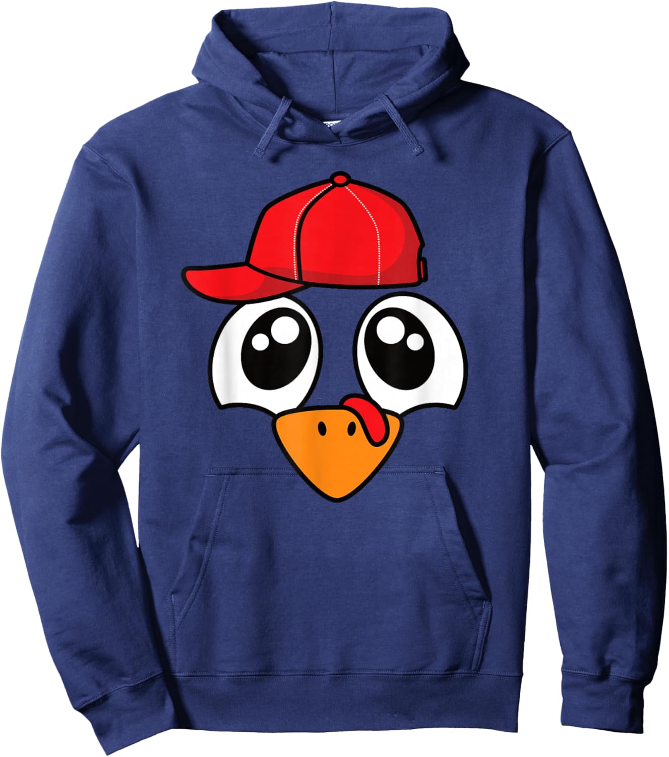 Funny Thanksgiving Turkey Face Men Boys Kids Hoodie - Hoodie | Navy