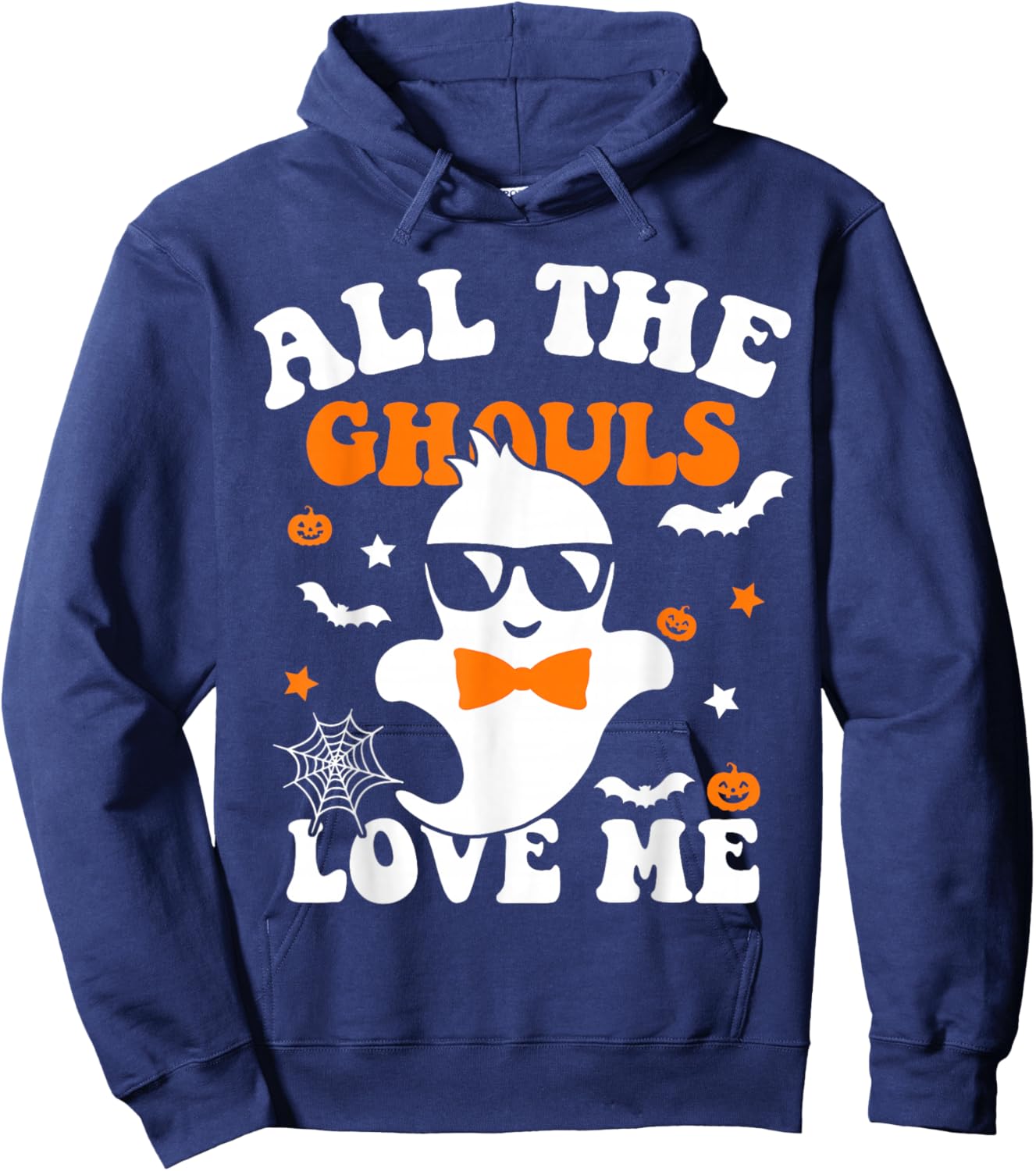 Halloween All The Ghouls Love Me Ghost Kids Boys Halloween Hoodie - Hoodie | Navy
