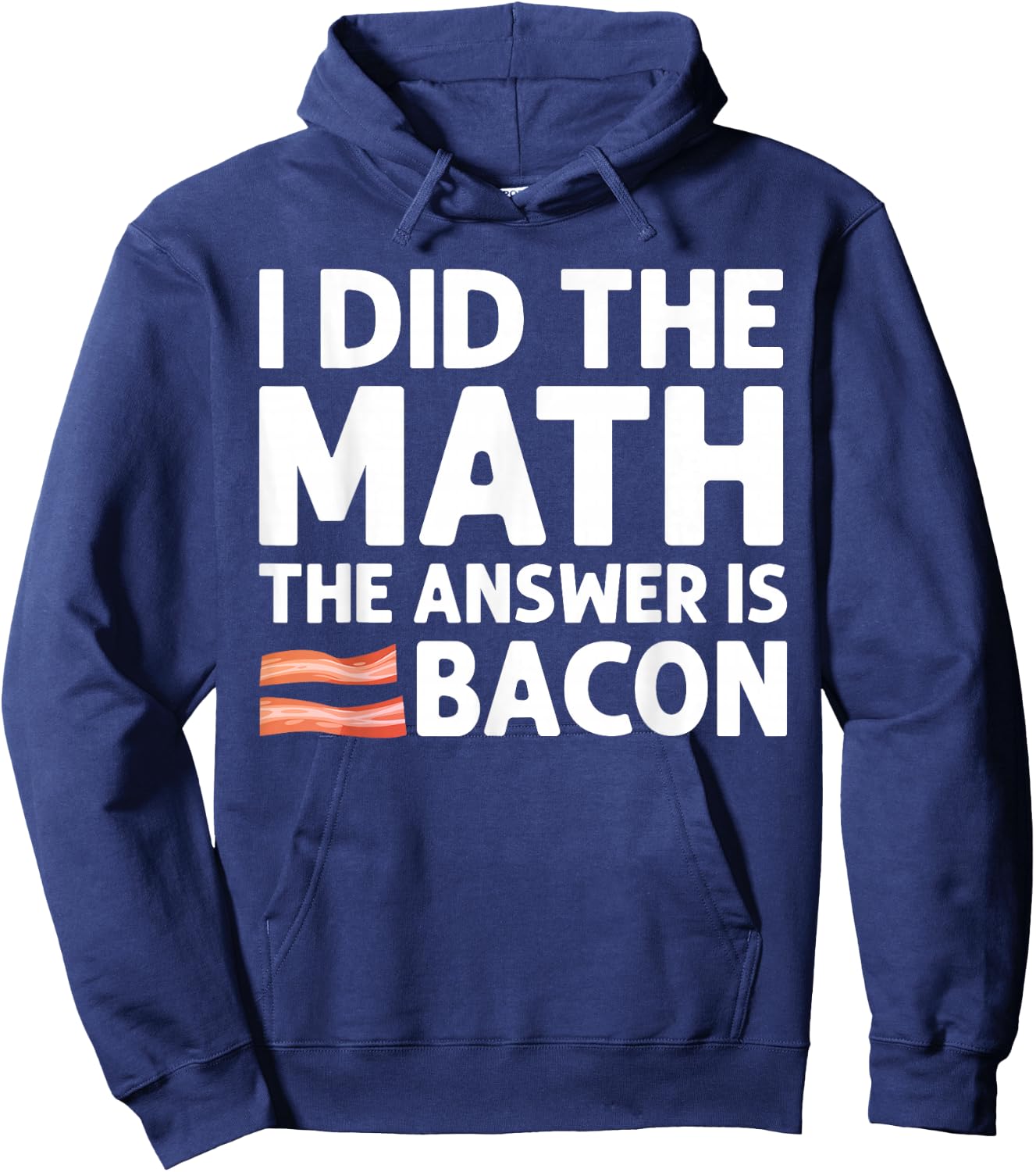 Cool Bacon Women Math Foodie Bacon Strips Eggs Meat Hoodie - Hoodie | Navy