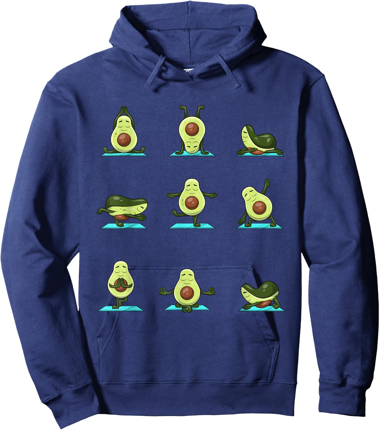 Funny Avocado Yoga Fitness Funny Exercising Gym Avocado Hoodie - Hoodie | Navy