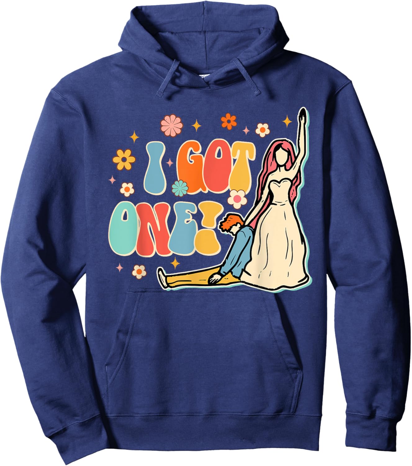 I Got One Funny Bride Bachelorette Just Married Wedding , Black, S Hoodie - Hoodie | Navy