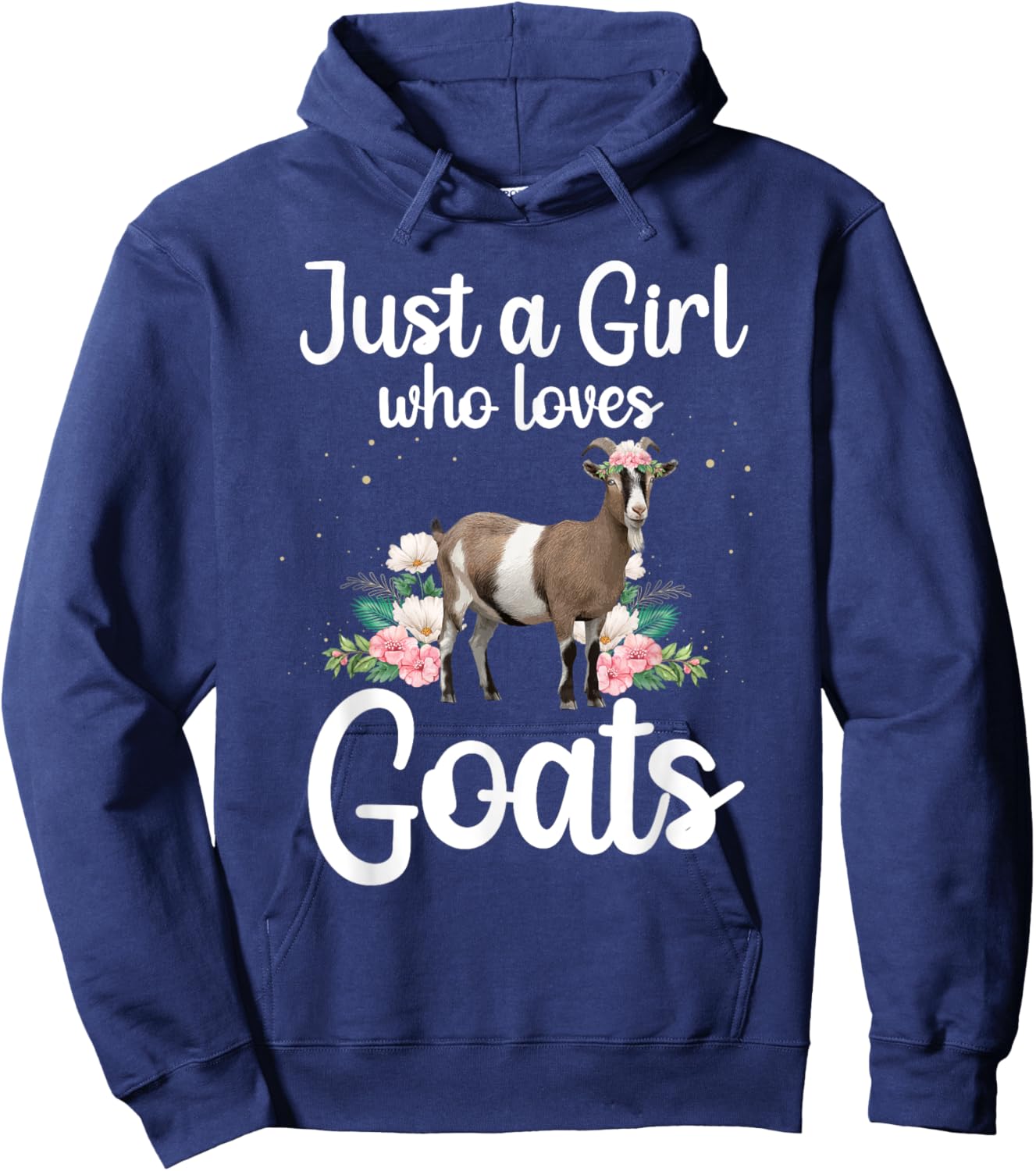 Cool Goat Art Girls Goat Farmer Pygmy Goat Lover Hoodie - Hoodie | Navy