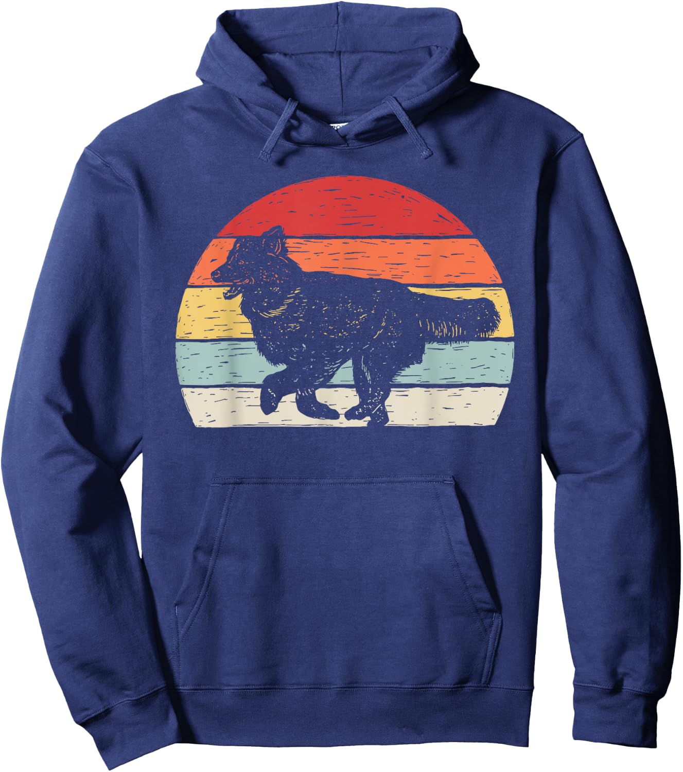 Vintage Retro English Shepherd Dog Men Women Girls Kids Hoodie - Hoodie | Navy