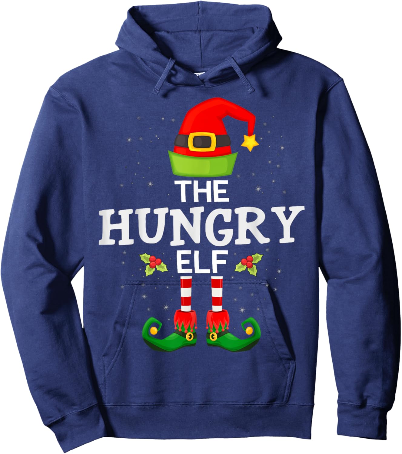 The Hungry Elf Christmas Family Matching Pajama Hoodie - Hoodie | Navy