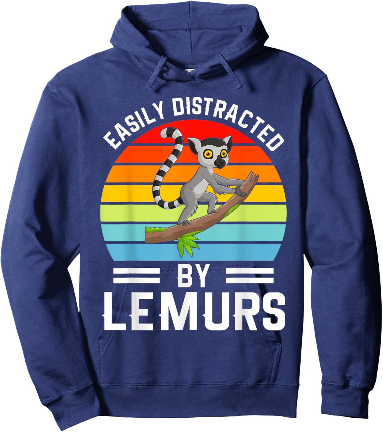 Easily Distracted By Lemurs I Lemur Monkey I Kids Lemur Hoodie - Hoodie | Navy