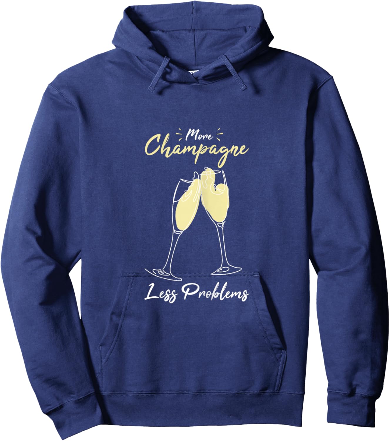 More Champagne Less Problems Hoodie - Hoodie | Navy