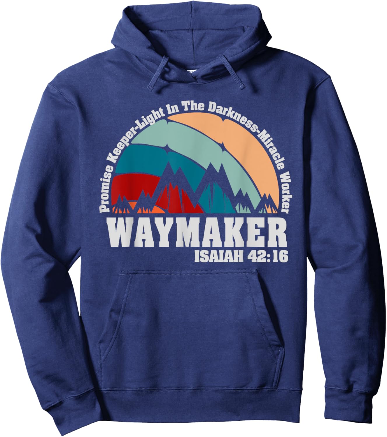 Waymaker Vintage Promise Keeper Miracle Worker Christian Hoodie - Hoodie | Navy