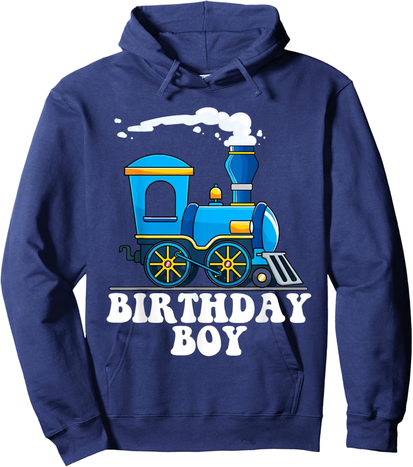 Birthday Boy Choo Choo Blue Train Lovers Party Kids Toddlers Hoodie - Hoodie | Navy