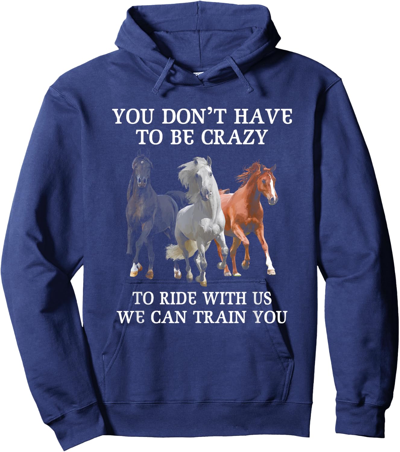You Don't Have To Be Crazy To Ride With Us We Can Train You Hoodie - Hoodie | Navy
