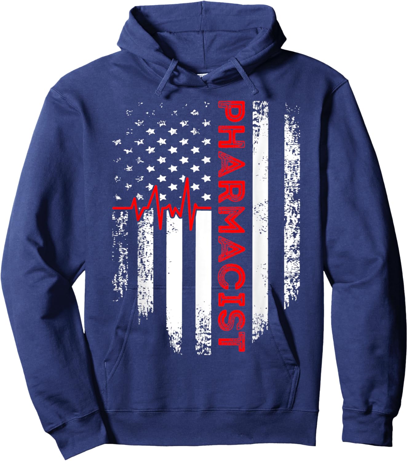 Pharmacist USA Flag Pharmacy Technician Student Hoodie - Hoodie | Navy