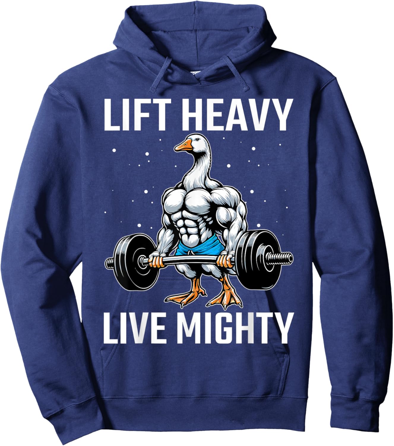 Lifting Laughs and Weights Funny Goose Lover Gym Fitness Hoodie - Hoodie | Navy