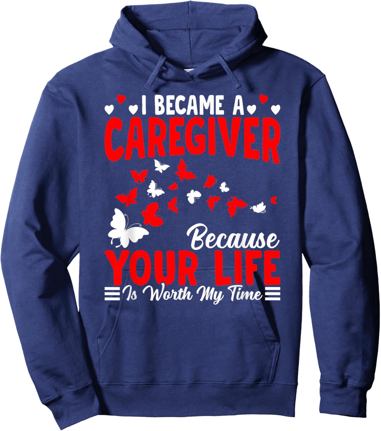 I Became A Caregiver Caregiving Nursing Caretaker Nurse Hoodie - Hoodie | Navy