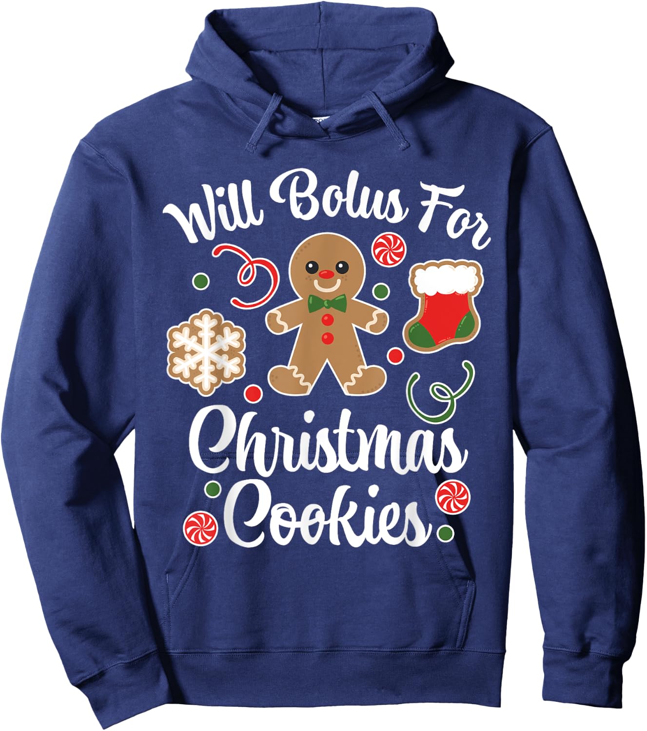 Type 1 Diabetes Awareness Will Bolus For Christmas Cookies Hoodie - Hoodie | Navy