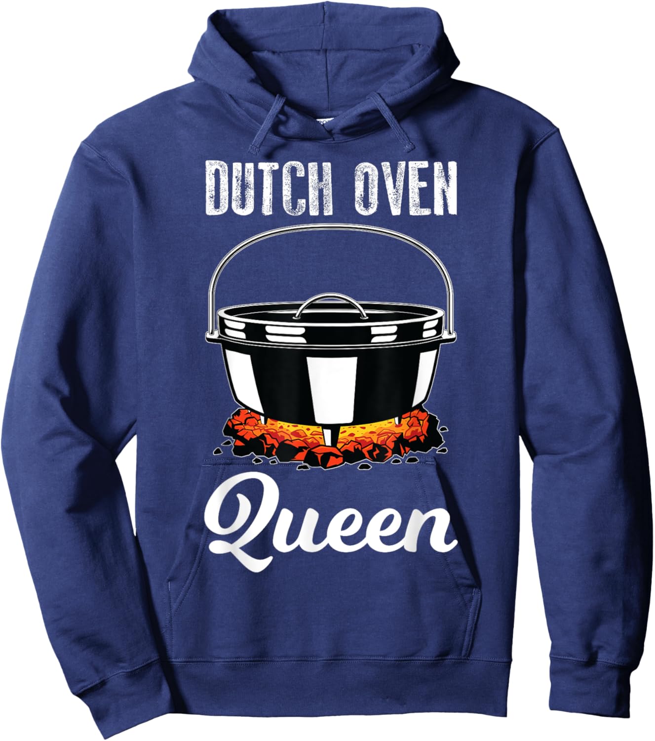 Outdoor Campfire Cooking Dutch Oven Queen Hoodie - Hoodie | Navy