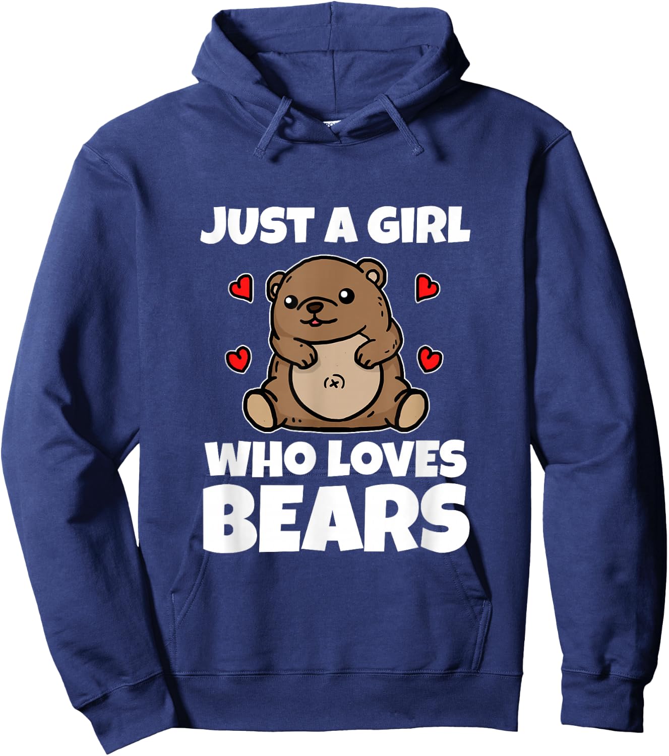 Just A Girl Who Loves Bears Cute Brown Bear Costume Hoodie - Hoodie | Navy
