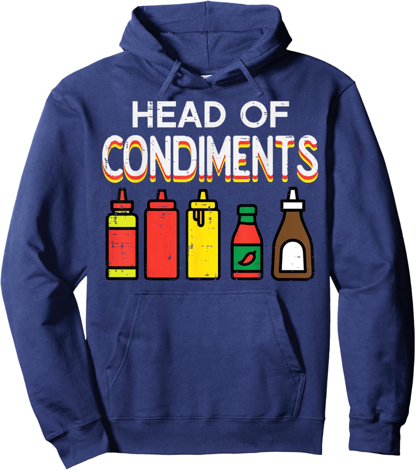 Bbq Head Of Condiments Funny Barbecue Grill Men Women Kids Hoodie - Hoodie | Navy