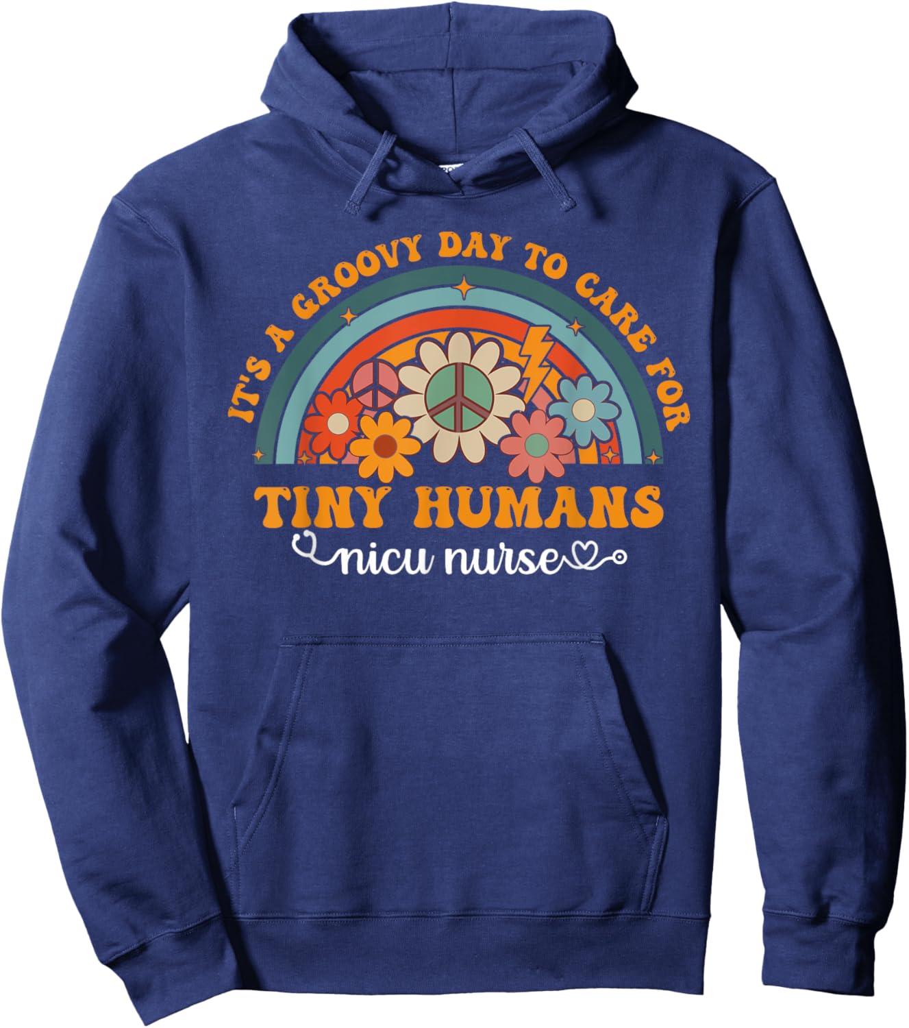 Groovy NICU Nurse Neonatal Intensive Care Unit Cute Hoodie - Hoodie | Navy