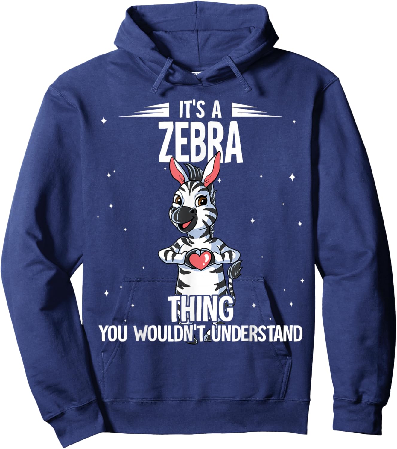 Its A Zebra Thing Zebra Hoodie - Hoodie | Navy