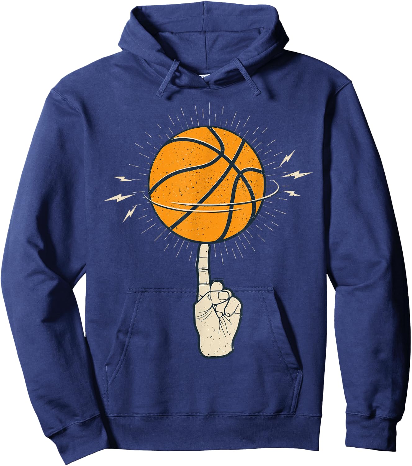 Cool Spinning Basketball On Your Finger Sport Graphic Design Hoodie - Hoodie | Navy
