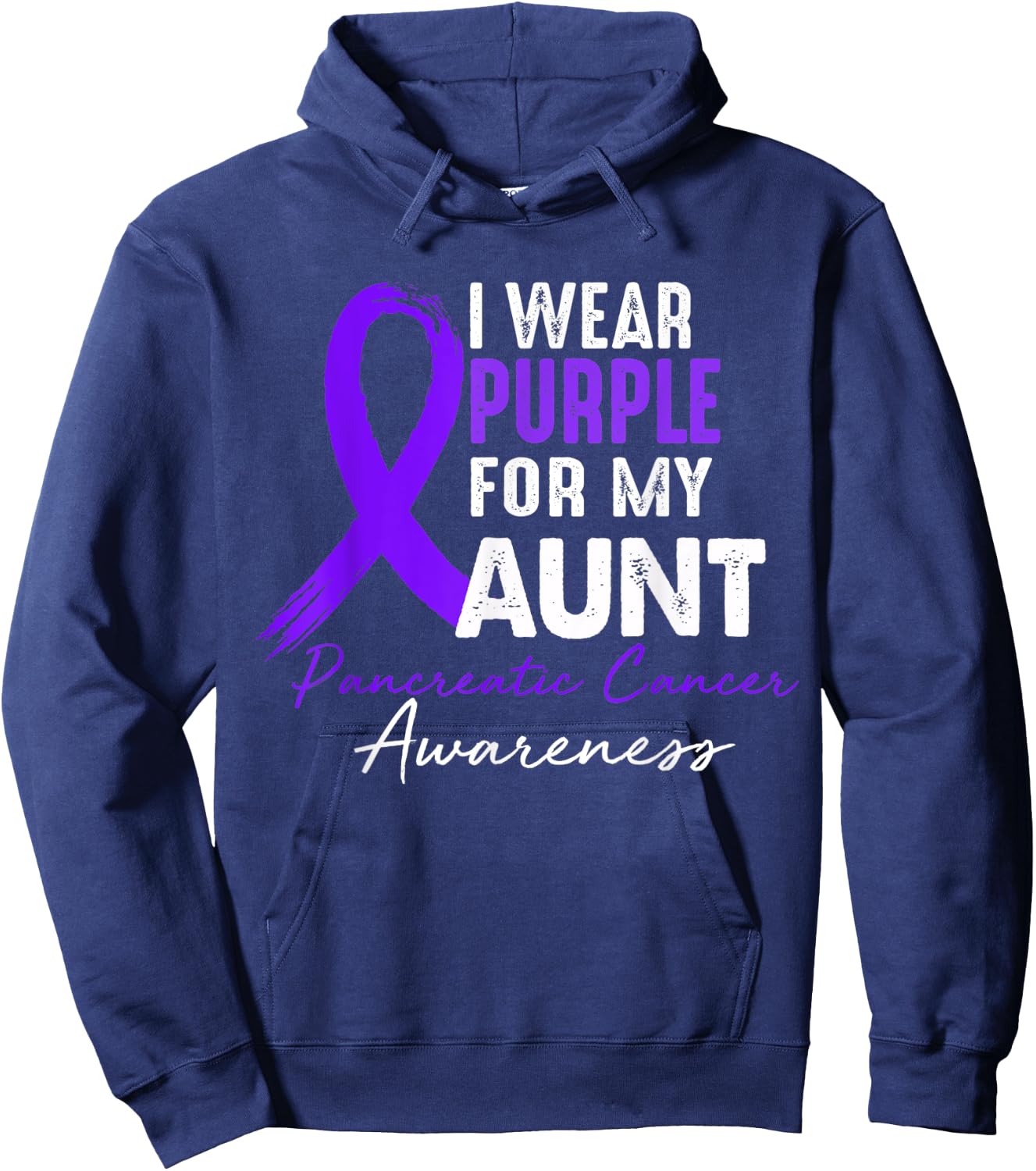 I Wear Purple For AUNT Pancreatic Cancer Awareness gifts Hoodie - Hoodie | Navy