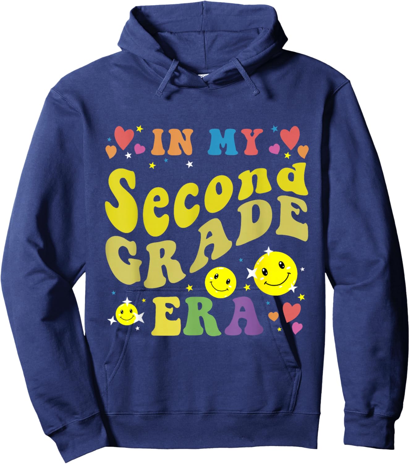 In My Second Grade Era Groovy 2nd Grade Back To School Kids Hoodie - Hoodie | Navy