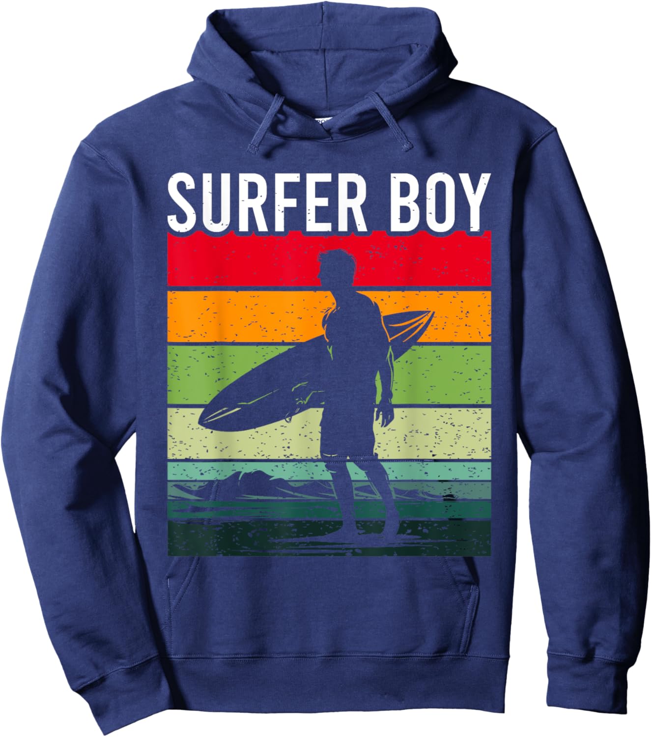 Surfer Boy Surf Illustration / Surf Boy Throwback Hoodie - Hoodie | Navy