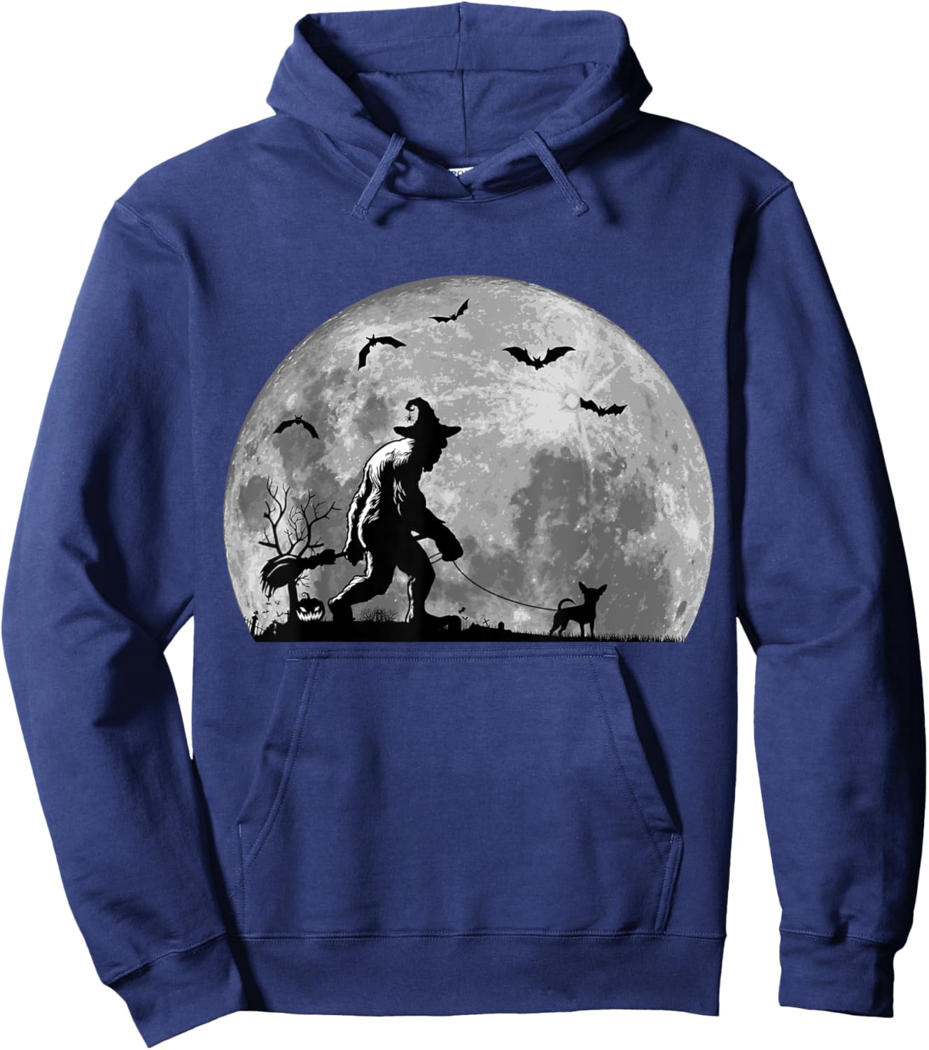 Bigfoot Walking Chihuahua Dog Sasquatch Halloween Hoodie - Hoodie | Navy