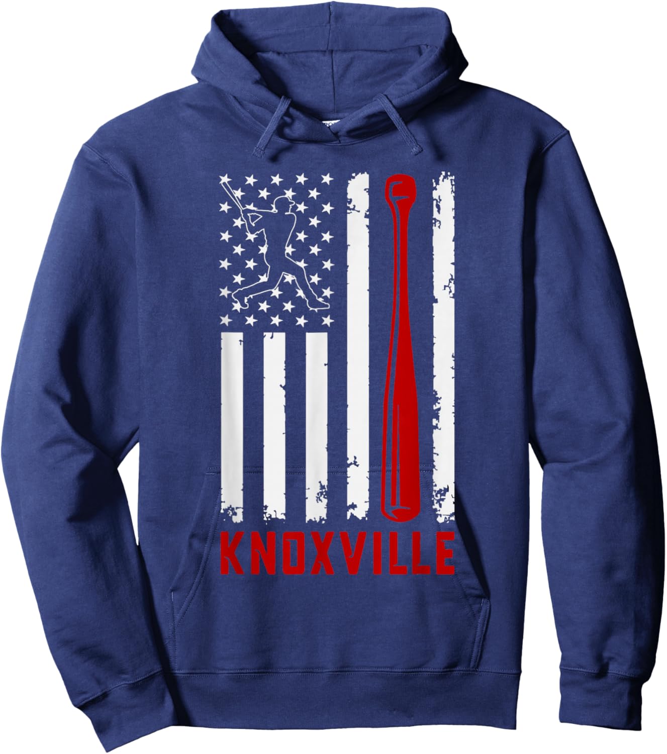 Knoxville American Flag Baseball Lover USA Knoxville Hoodie - Hoodie | Navy