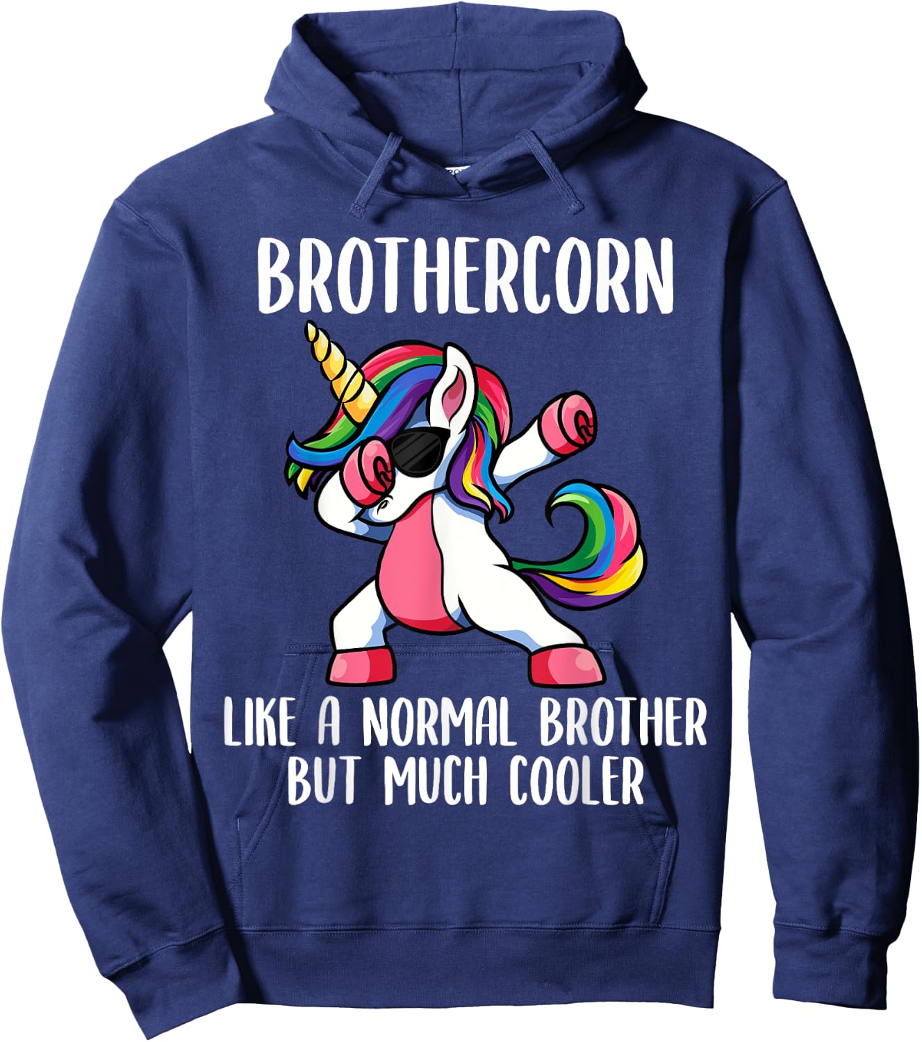 Unicorn Brother Girl Birthday Party Clothing BrotherCorn Hoodie - Hoodie | Navy