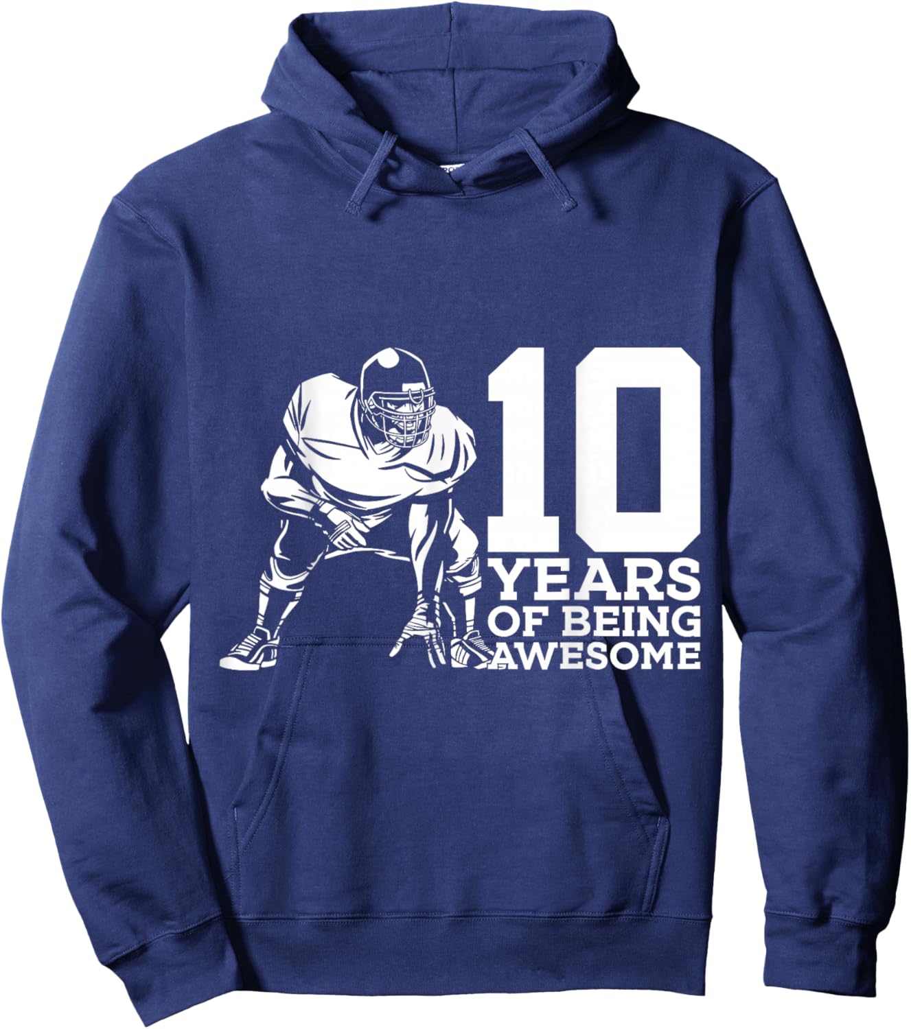 10 Years of Being Awesome Football 10th Birthday Hoodie - Hoodie | Navy